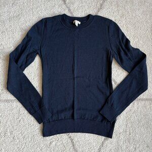 GAP Navy Merino Wool Pullover Sweater Lightweight Classic Knit Crewneck Sz S